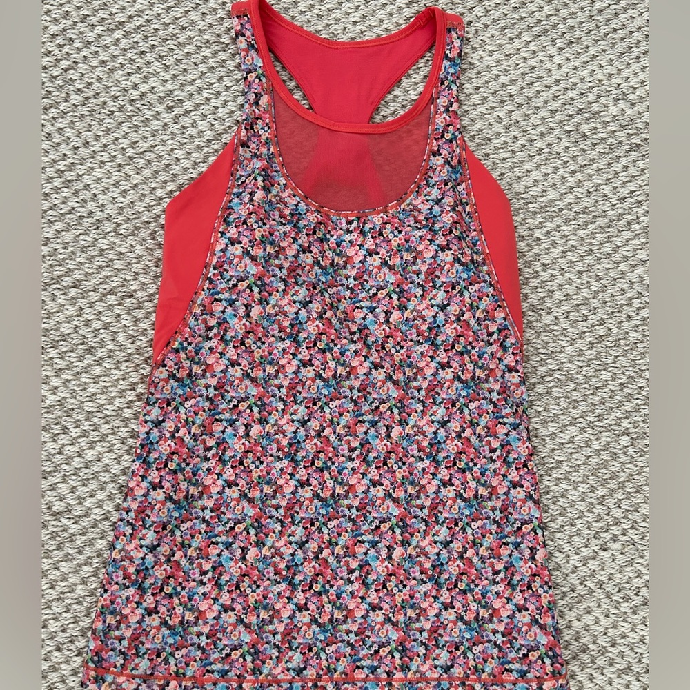 lululemon athletica Floral Racerback Tank - Red and Multicolor